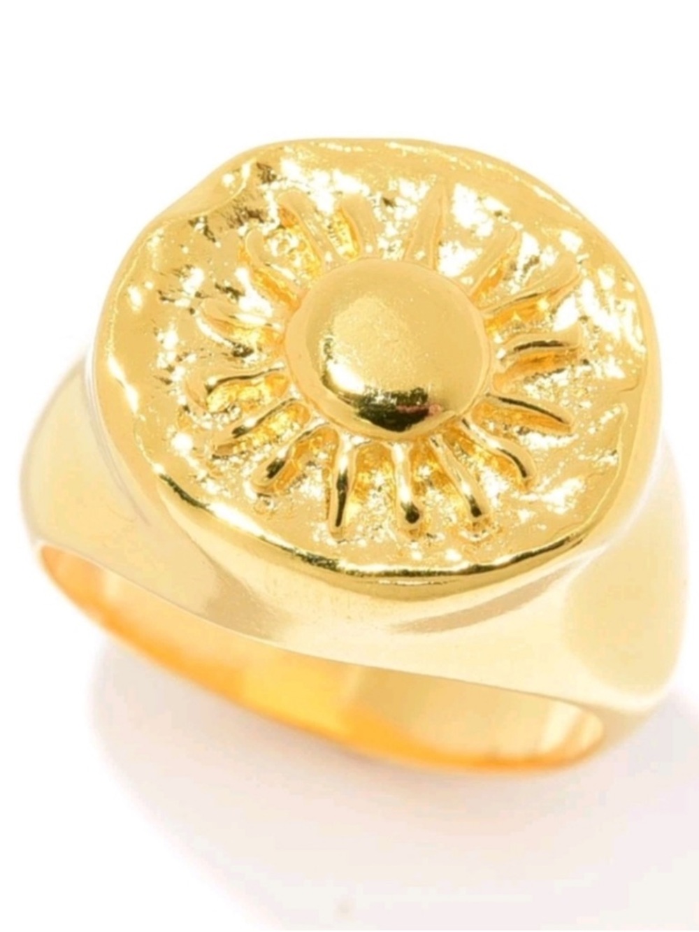 MAYAMAR 24K Gold Plated Sun Signet Style Ring size 6 NEW